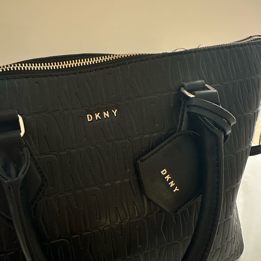 DKNY Black Embossed Tote Bag